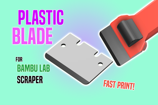 plastic blade scraper to protect pei peo sheet by ballinlike 3d printer accessories build plate x1 p1p p1s bambu bambulab x1c 3d print model - Mito3D