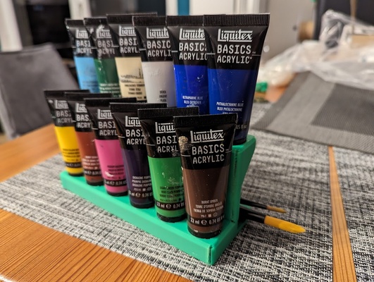 paint rack liquitex 22ml bottles extra space remixed by jsfn91 tools organizers acrylic 3d print model - Mito3D