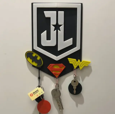 dc justice league key holder by miadesign household decor wall 3d print model - Mito3D