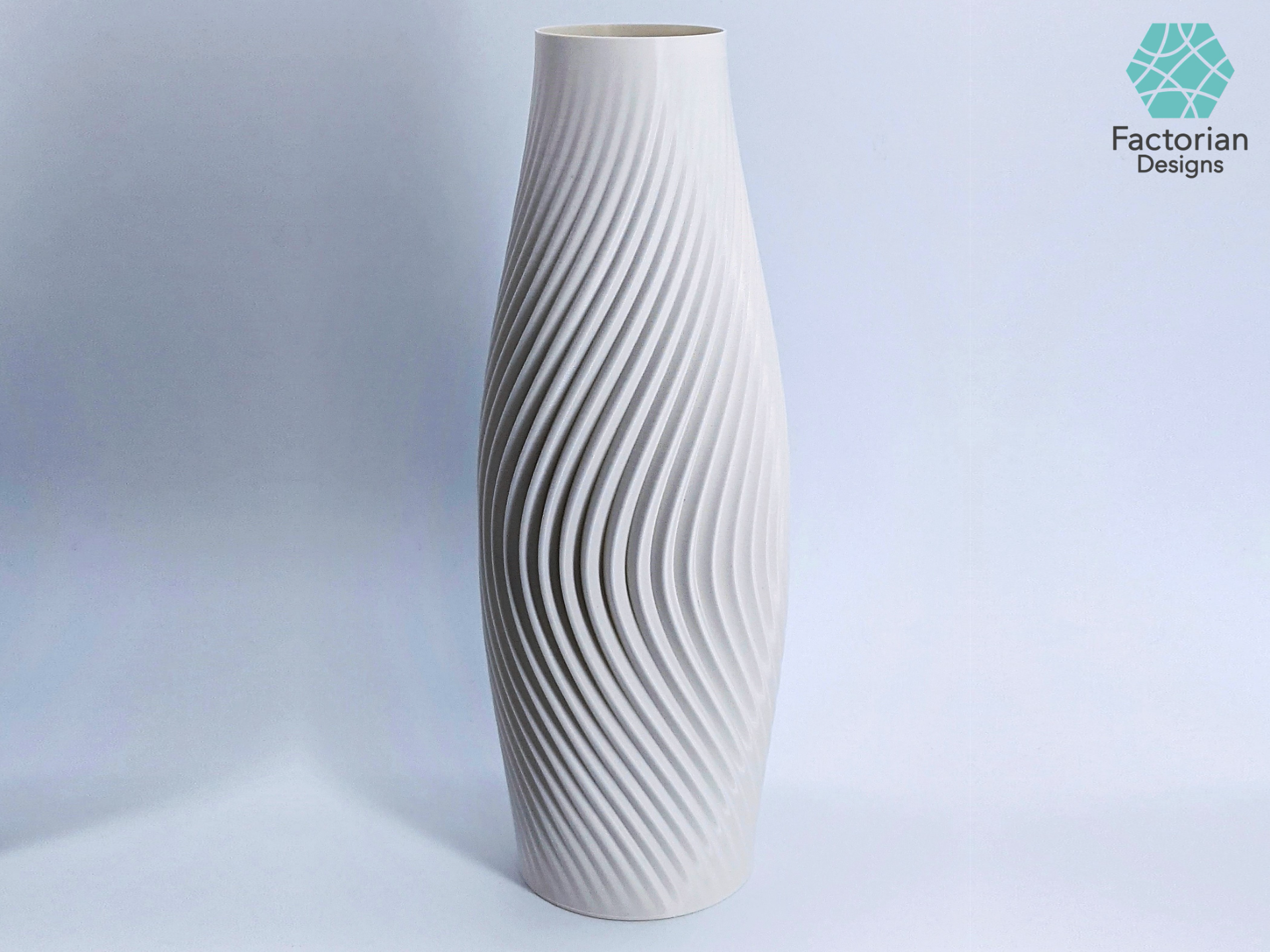 moderne vase volute high resolution 3d printable stl fichier by factorien dessins ménage décor mode accueil maison spirale minimaliste fleur impression bureau cuisine salon 3D print model - Mito3D