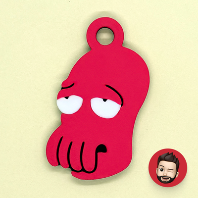 futurama zoidberg keychain by nicodeimos art coin & badges serie series cartoon funny key ring chain chains keychains keyring keyrings ear ears earring earrings magnet magnets 3d print model - Mito3D