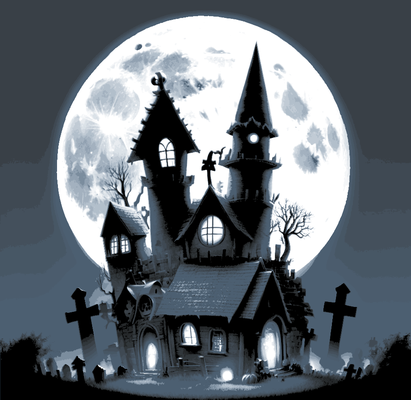 cimitero dimora filamento pittura fucina cappelli by lordboos arte modelli halloween domestico spaventoso luna attraversare ams mmu colore 3d print model - Mito3D