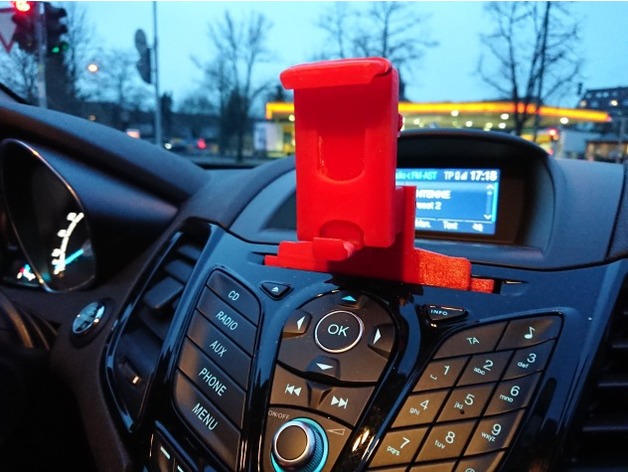 gripping smartphone holder ford fiesta mk6 7 75 cd slot remixed by 3djupp hobby & diy vehicles 3D print model - Mito3D