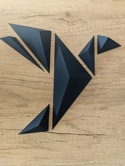 origami gru geometrico parete cartello by sitero arte sculture originale 3d print model - Mito3D