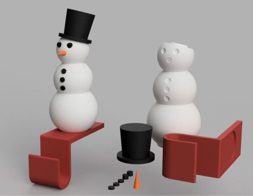 monigote nieve media gancho by criptocapas casa festividades navidad snow 3d print model - Mito3D