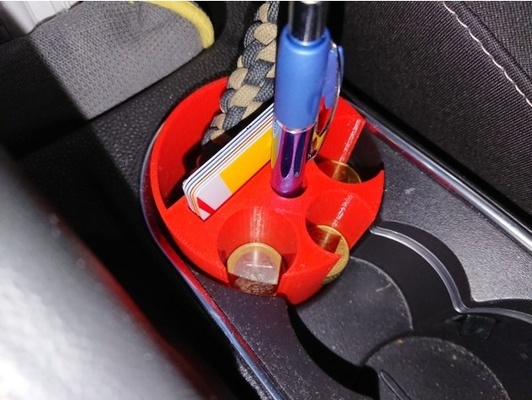 organizing cup coin card pencil holder by 3djupp hobby & diy vehicles organizer car automotive cupholder coinholder carcoinholder 3d print model - Mito3D