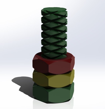 24mm boulon noisettes by idex jouets jeux écrou agiter jouet agitation chose universelle 3d print model - Mito3D