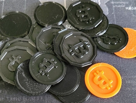 bitcoin inspirado canadiense loonie trimestre monedas compras carritos by alce estupido arte moneda insignias carrito thingiverse 3d print model - Mito3D