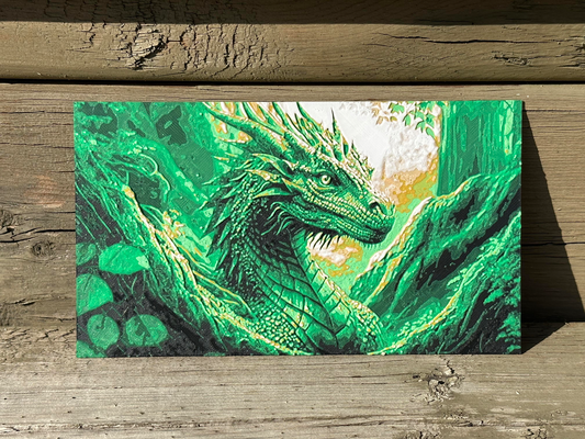 green dragon hueforge by hlrcreations art 2d p1p p1s x1c flat filament painting 3d print model - Mito3D
