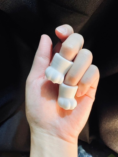finger katze pfote by ngtw kunst skulpturen katzenpfote niedlich mini 3d print model - Mito3D
