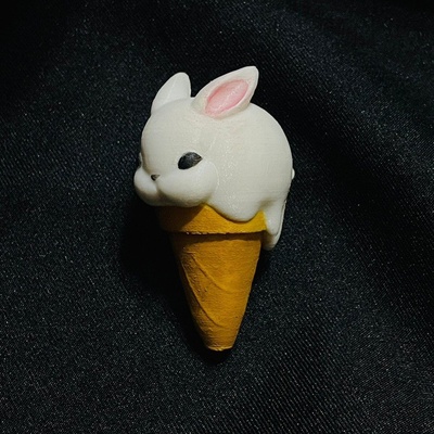 coniglietto ghiaccio crema by ngtw arte sculture gelato coniglio 3d print model - Mito3D