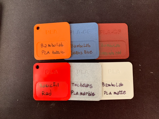 compactar cor amostra telha by josteb 3d impressora acessórios teste cartas amostras pla abs cores filamento impressão fácil 3d print model - Mito3D