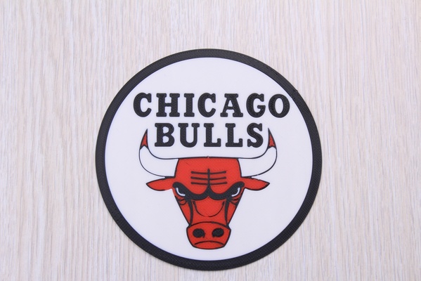 chicago bulls multi-color 3d sign by 3dprintbeginner art signs & logos multicolor multicolor3dprint chicagobullslogo 3d print model - Mito3D