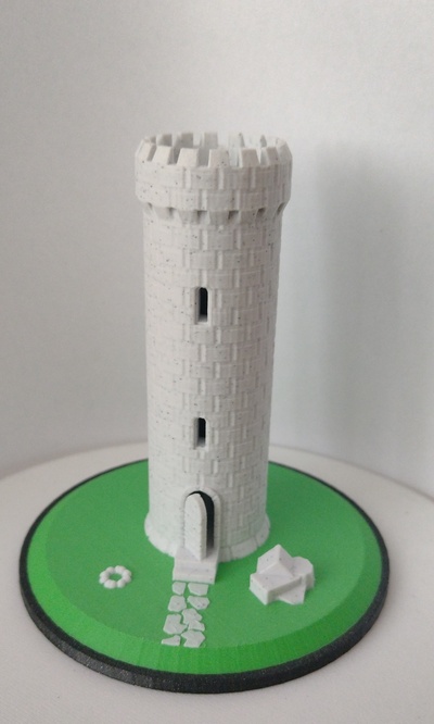 lone tower - poly by lazyhallie88 art models lowpoly fantasy diorama 3d print model - Mito3D