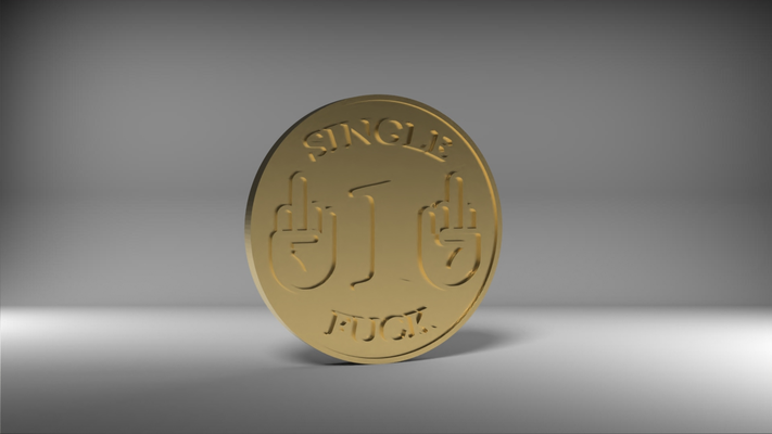 one single fxck by noisyyy art 2d joke fuck coin fun gag 3d print model - Mito3D