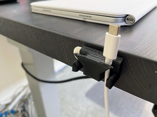 desk cable holder by muddtt tools gadgets 3d print model - Mito3D