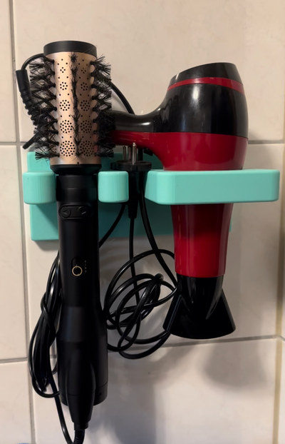 babyliss big hair luxe & dryer holder by my 3d printing lab tools organizers 3d print model - Mito3D