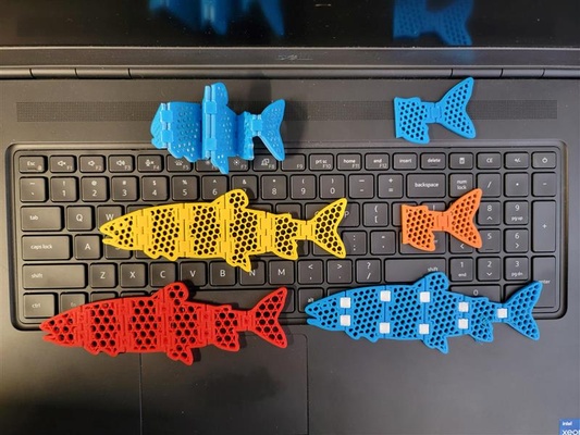 flexi fish - infill swatch by m idex 3d printer test models toy tool fidget flexible printinplace ruler hinged giveaway estimation flexy 6 inch 3d print model - Mito3D