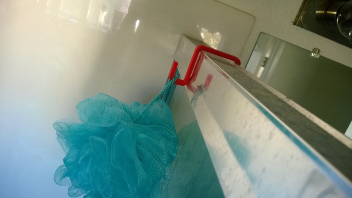 luffa shower hook by muddtt household house models bathroom thingiverse 3d print model - Mito3D