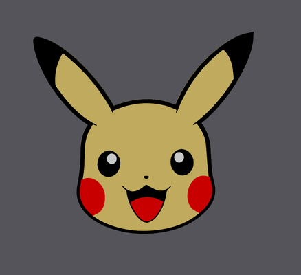pikachu face by noisyyy art 2d pokemon cute flat multi color 3d print model - Mito3D