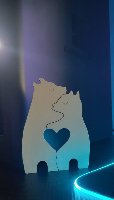 osos abrazo by emvi 3d casa decoración deco decoraciones oso sala amor corazon vela invierno hogar corazón 3d print model - Mito3D