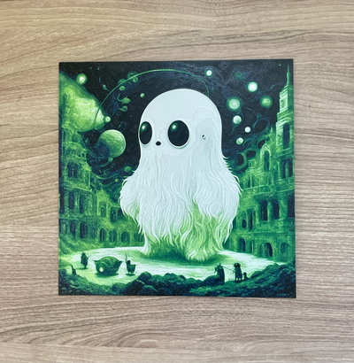 ghost treasure - 4 color hueforge filament painting by shakastudio art 2d multicolor halloween spooky fantasy 3d print model - Mito3D