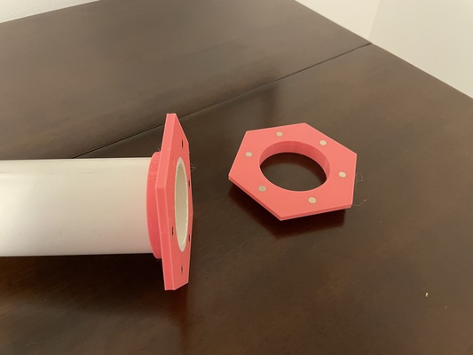 magnetic pipe flange a 60mm pvc by afschuld tools exhausthoseflange 3d print model - Mito3D