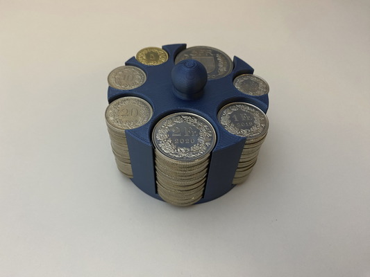 münze halter unterstützung schweizerisch franken by i3ddruckmarc werkzeuge veranstalter münzhalter geld 3d print model - Mito3D