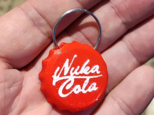 nuka cola keychain multicolor remixed by ippe props & cosplays fallout bottlecaps 3d print model - Mito3D