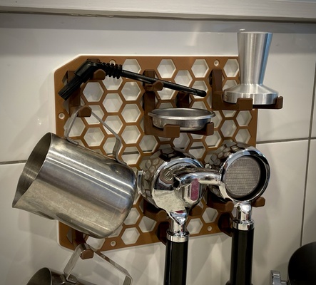 bienenwabe kaffee mauer neu gemischt by mädchen design haushalt haus modelle küche hexagon koffein 3d print model - Mito3D