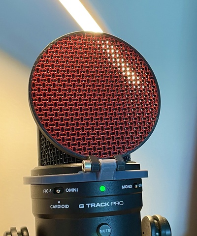 yazdırılabilir pop filtre mikrofon yeniden karıştırılmış by kız tasarım araçlar gadget'lar kondansatör örgü samson 3d print model - Mito3D