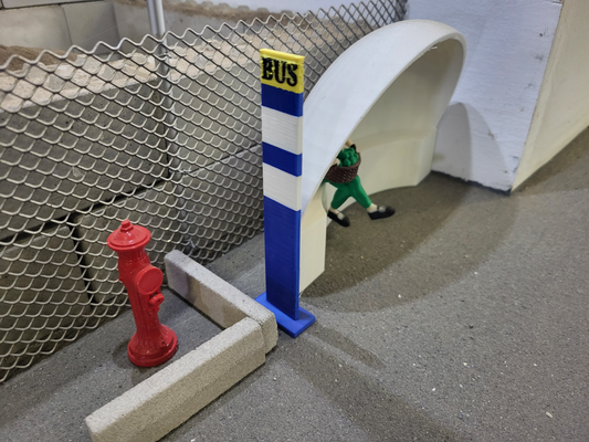 model scale bus stop sign by 75echo hobby & diy robotics tamiya 3d print model - Mito3D