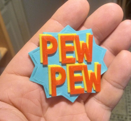 paintball badge - pew by ippe fashion models cool 3d print model - Mito3D