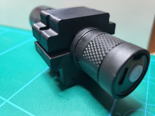 tactical flashlight picatinny mount 20mm diameter remixed by 75echo hobby & diy sport outdoors nerf rifle airgun tacticalrail hardballer 3d print model - Mito3D