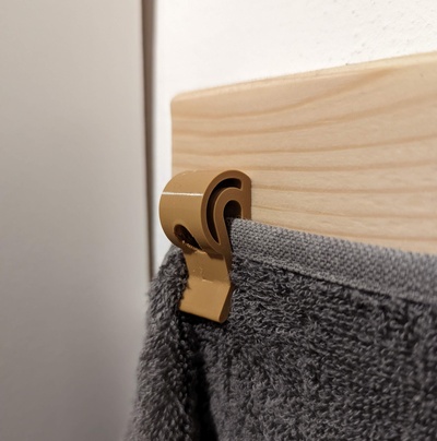 fuerte toalla gancho by many24 casa modelos cocina montaje pared baño paño hacek rucnik útero 3d print model - Mito3D