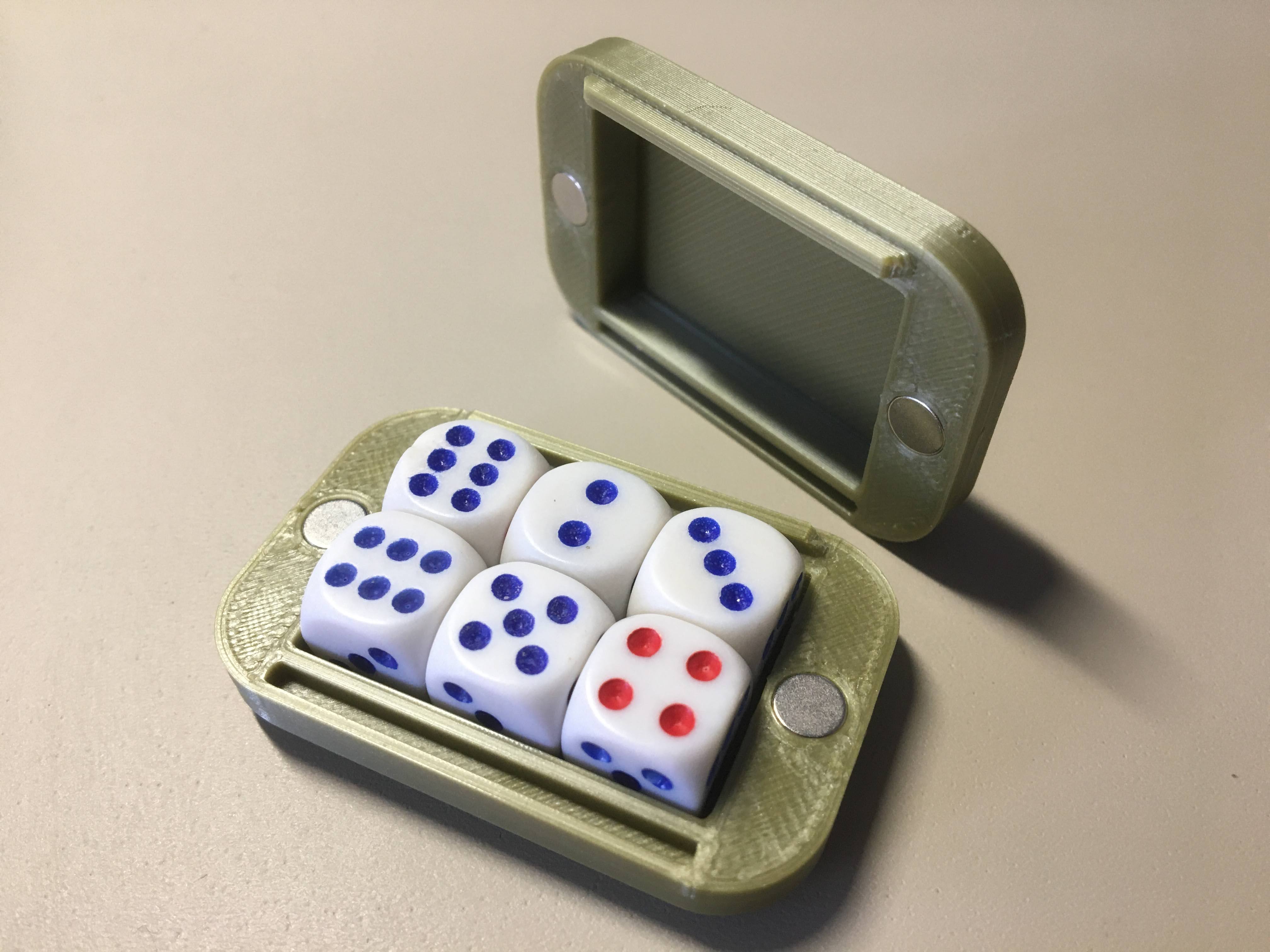 dice case by many24 toys & games board box magnet magnets dices 3D print model - Mito3D