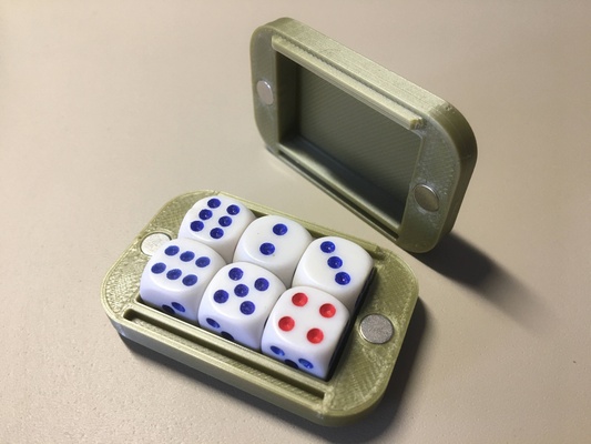 dice case by many24 toys & games board box magnet magnets dices 3d print model - Mito3D