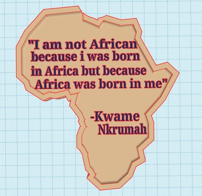 áfrica recuerda remezclado by 75echo arte modelos orgullo africano nkrumah kwame 3d print model - Mito3D