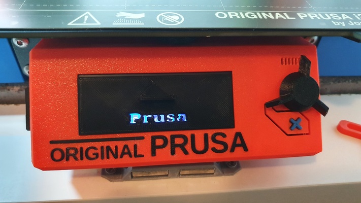 lcd cover lighted logo mk3s+ by 75echo 3d printer accessories upgrade prusa mk3s 3d print model - Mito3D