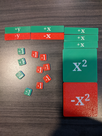 algebra tiles by madebyaadil education mathematics math numbers 3d print model - Mito3D