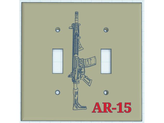 ar 15 themed switch plates man cave office shop by tundra3866cda hobby & diy sport outdoors ar15 switchplate electrical cover 3d print model - Mito3D
