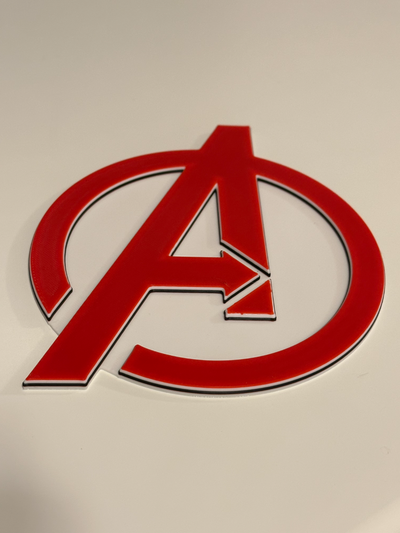 avengers logo by stl art signs & logos 3d print model - Mito3D
