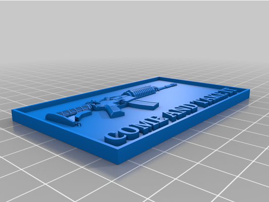 ar 15 come it fully embossed rifle sign by tundra3866cda art 2d ar15 sporting 2nd 3d print model - Mito3D
