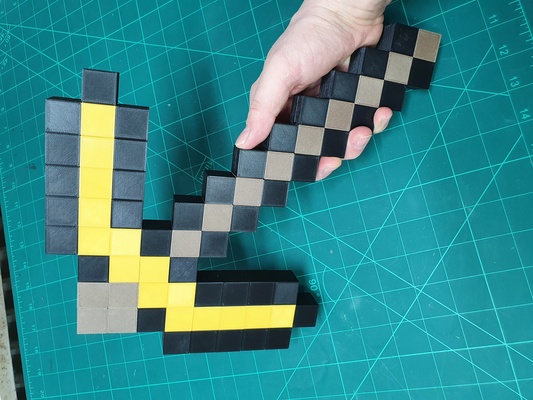 minecraft gold pickaxe by wf3dprinting art 2d prop minecraftcreeper minecraftfigures 3d print model - Mito3D