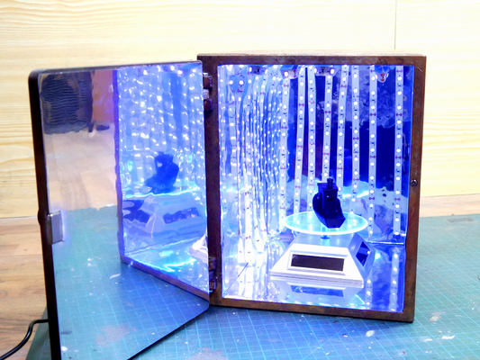 resina uv curación cámara by wf3dprinting 3d impresora accesorios bricolaje diy 3dprinting 3dprintable resiniper thingiverse uvcuring recinto curado uvresina 3d print model - Mito3D