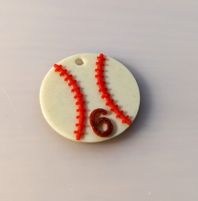 baseball portachiavi by imprecare arte segni loghi 3d print model - Mito3D