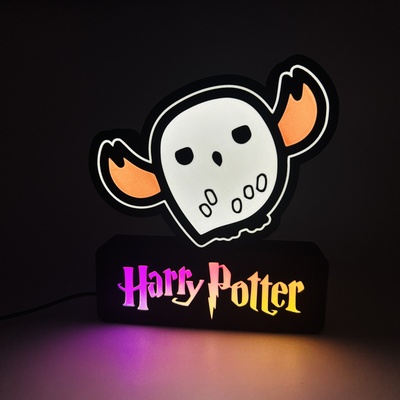 hedwige harry potier led lampe by smart3d gabriel gomes ménage décor lumière potter bande 3d print model - Mito3D
