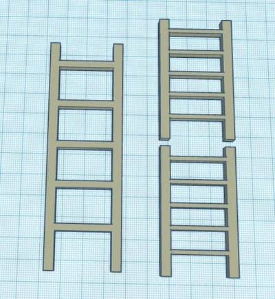 small model ladders by 75echo hobby & diy rc scale building dollhouse trucks diorama cars sites 3d print model - Mito3D