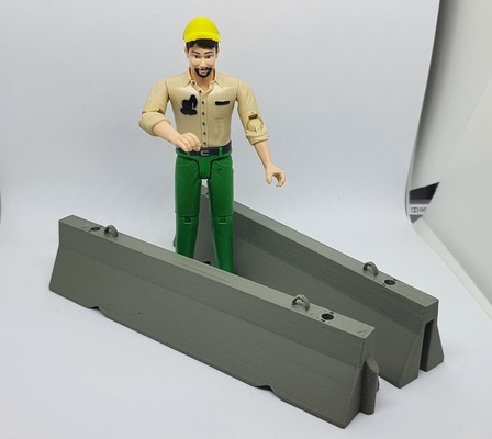 roadworks concrete barrier by 75echo hobby & diy rc scale engineering diorama jersey trucking 3d print model - Mito3D