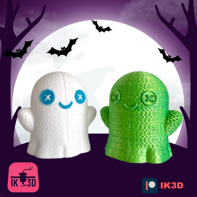 fofa crochê fantasma apoia cor impressão by ik3digital casa festividades tricotado bruxas decoração adorável kawaii 3d print model - Mito3D